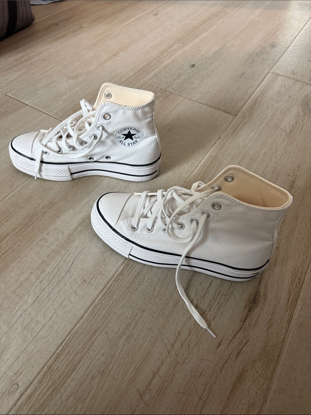 Converse White High-Top Platform Sneakers - Picture 4 of 6